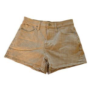 Madewell Perfect Jean Vintage‎ Shorts 26 Mini Check Gold High-Waisted Boho NK210